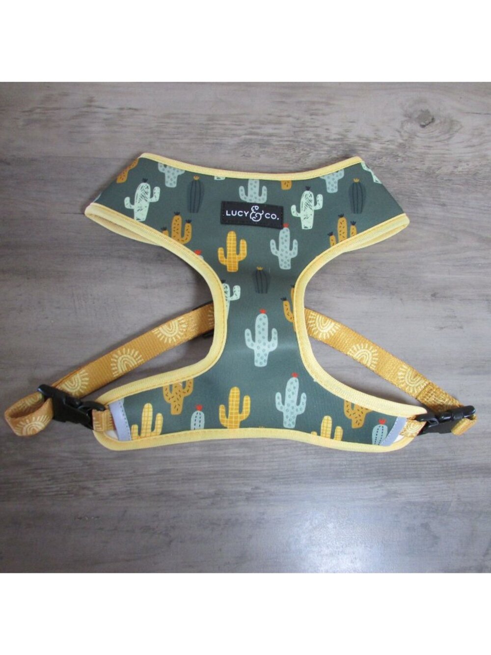 Lucy & Co The Looking Sharp Reversible XL Dog Harness Sun/Cactus